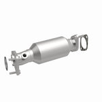 MagnaFlow 5582668 carb direct-fit catalytic converter, front three-quarter view of the turntable spin