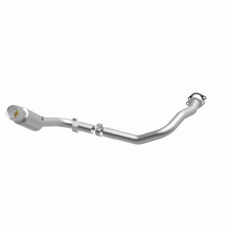 MagnaFlow 5551532 carb direct-fit catalytic converter, opposite front three-quarter view of the turntable spin