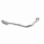 MagnaFlow 5551532 carb direct-fit catalytic converter, opposite front three-quarter view of the turntable spin