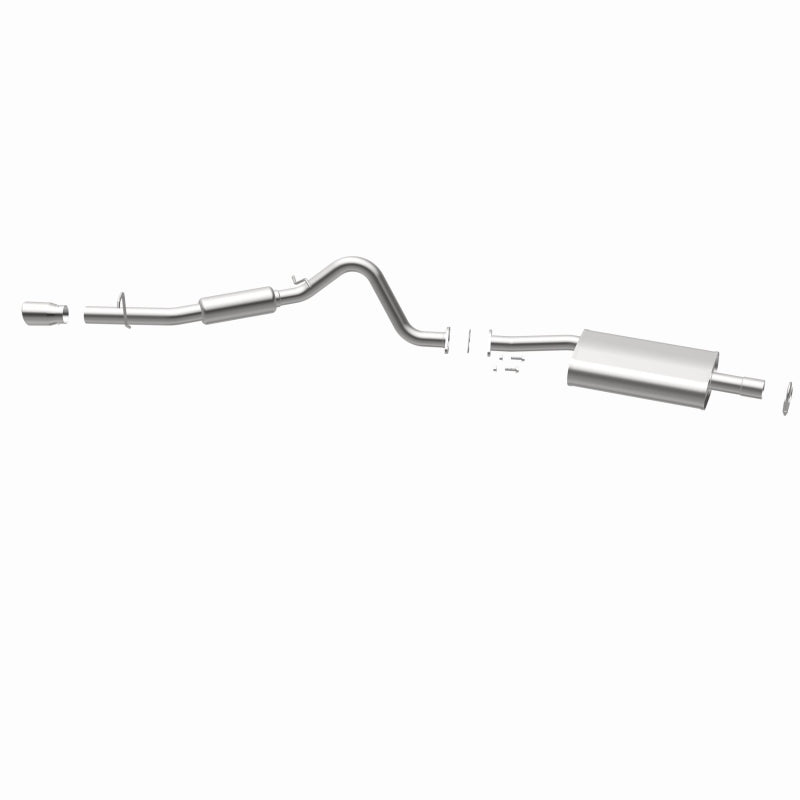 BRExhaust 106-0535 direct-fit exhaust kit, opposite rear three-quarter view of the turntable spin
