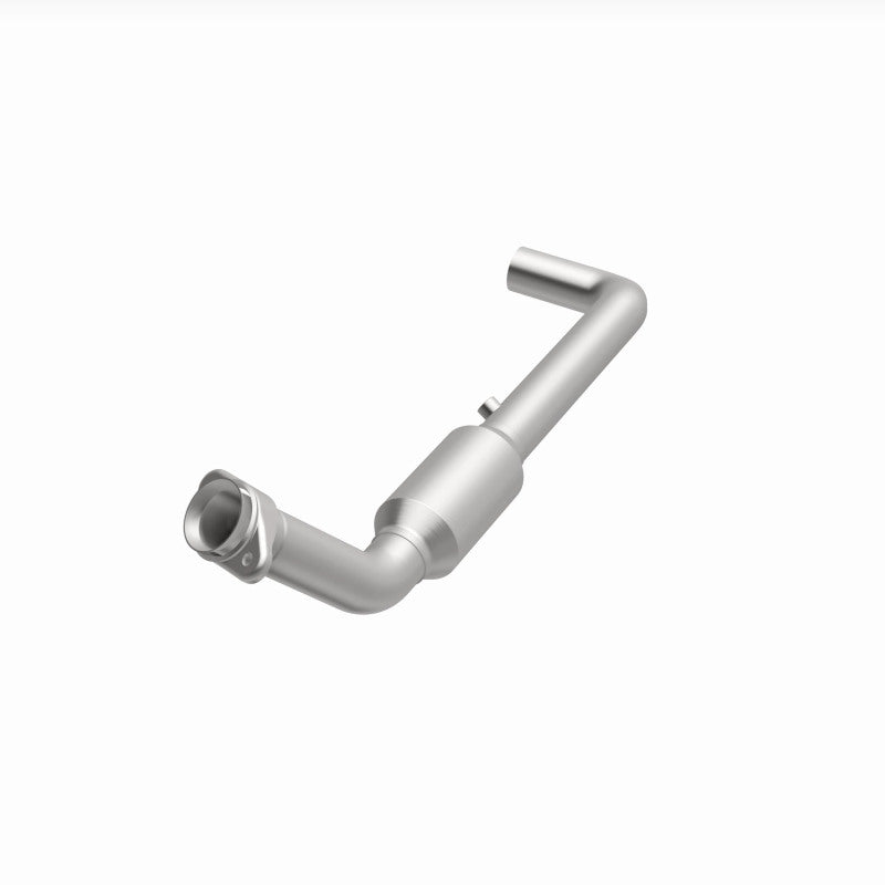 MagnaFlow 4651155 carb direct-fit catalytic converter, opposite front three-quarter view of the turntable spin