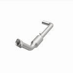 MagnaFlow 4651155 carb direct-fit catalytic converter, opposite front three-quarter view of the turntable spin