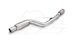 A front view of Fi EXHAUST Valvetronic Cat-Back System for Mercedes-Benz C238 E300 Coupe 2017-2020 downpipe with white background