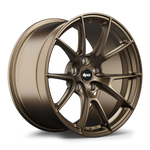Bronze-finished alloy wheel with ten-spoke design and center cap on clean white background - APEX Wheels wheel for 18x9.5 ET22 5x114.3 - Satin Bronze