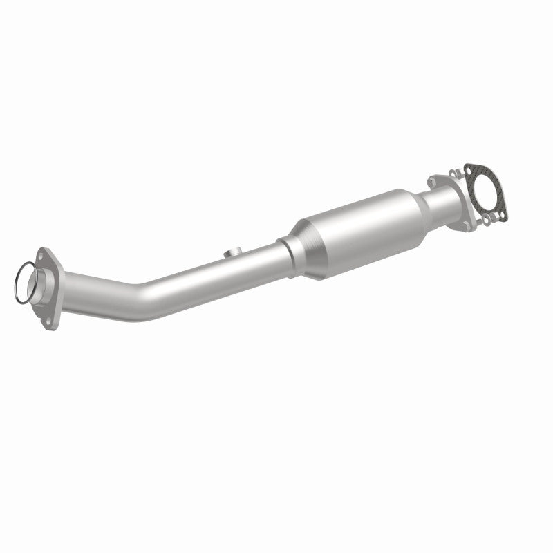 MagnaFlow 4593218 carb direct-fit catalytic converter, front three-quarter view of the turntable spin