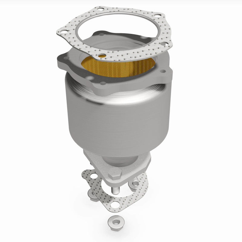 MagnaFlow 52049 oem grade direct-fit catalytic converter, side view of the turntable spin