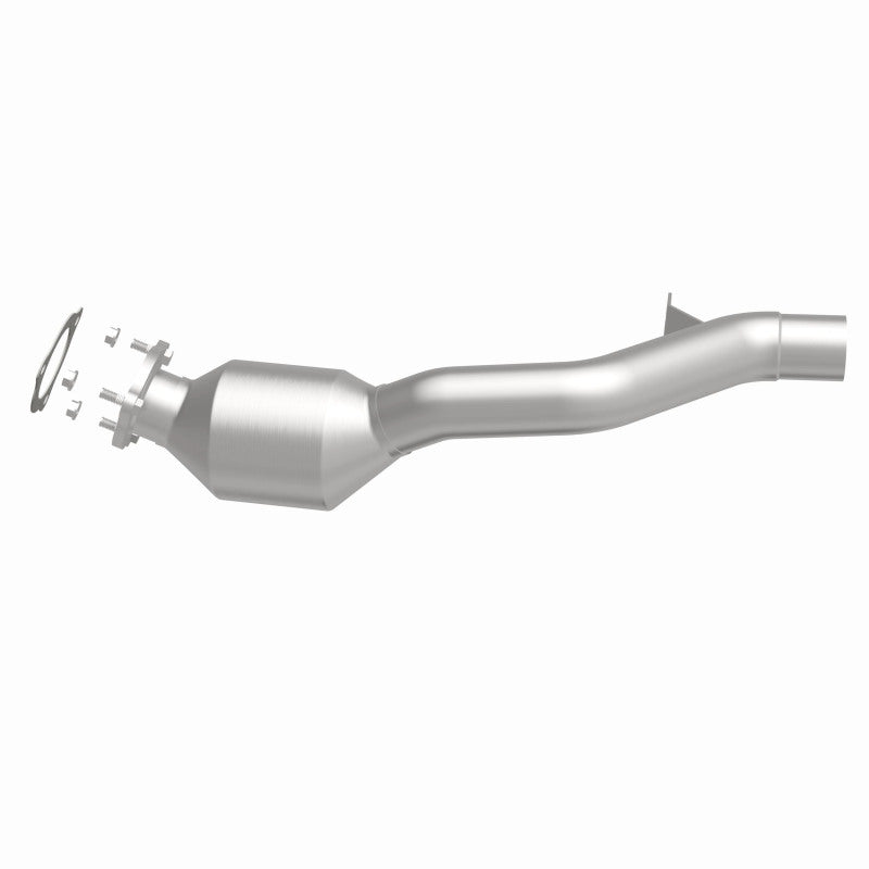 MagnaFlow 5592595 carb direct-fit catalytic converter, side view of the turntable spin