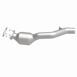 MagnaFlow 5592595 carb direct-fit catalytic converter, side view of the turntable spin