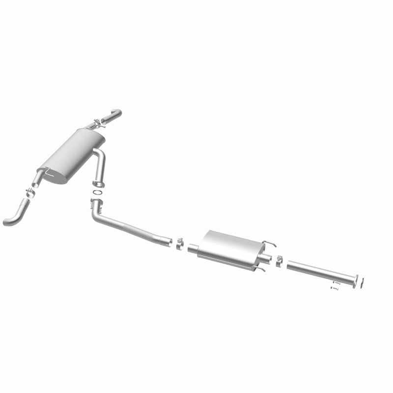 BRExhaust 106-0958 direct-fit exhaust kit, opposite rear three-quarter view of the turntable spin