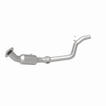 MagnaFlow 5461140 carb direct-fit catalytic converter, rear three-quarter view of the turntable spin