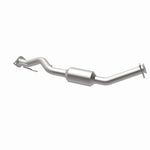 MagnaFlow 5551221 carb direct-fit catalytic converter, opposite rear three-quarter view of the turntable spin