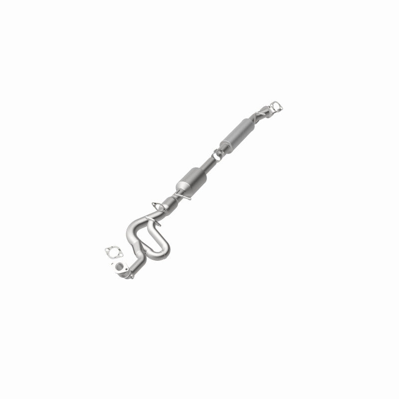 MagnaFlow 5491248 carb direct-fit catalytic converter, opposite front three-quarter view of the turntable spin