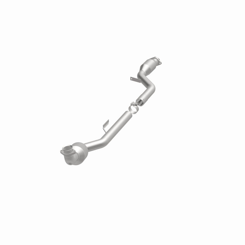 MagnaFlow 5411696 carb direct-fit catalytic converter, opposite front three-quarter view of the turntable spin