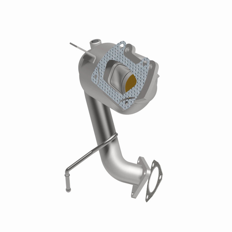 MagnaFlow 5551161 carb manifold converter, side view of the turntable spin