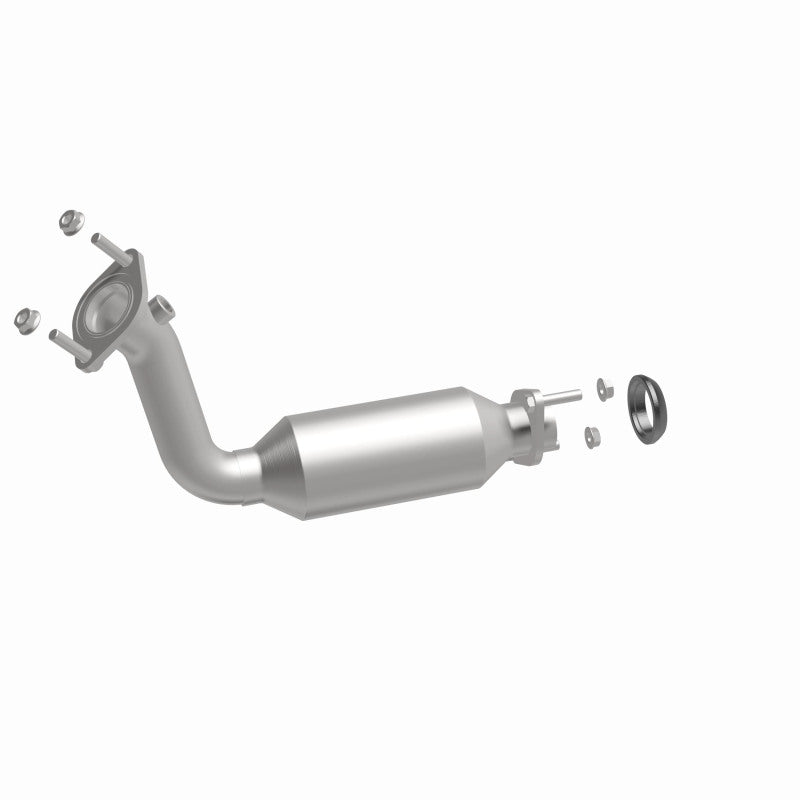 MagnaFlow 5451502 carb direct-fit catalytic converter, front three-quarter view of the turntable spin