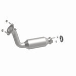 MagnaFlow 5451502 carb direct-fit catalytic converter, front three-quarter view of the turntable spin