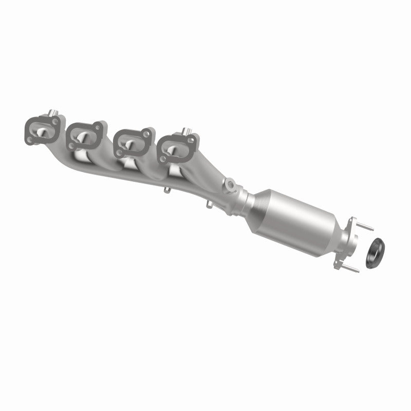 MagnaFlow 4551071 carb manifold converter, front three-quarter view of the turntable spin