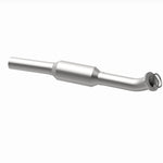 MagnaFlow 5592559 carb direct-fit catalytic converter, opposite rear three-quarter view of the turntable spin