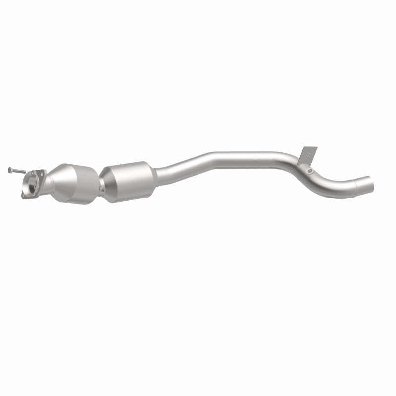 MagnaFlow 21-608 oem grade direct-fit catalytic converter, front three-quarter view of the turntable spin