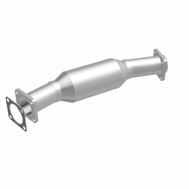 MagnaFlow 3322433 carb direct-fit catalytic converter, front three-quarter view of the turntable spin
