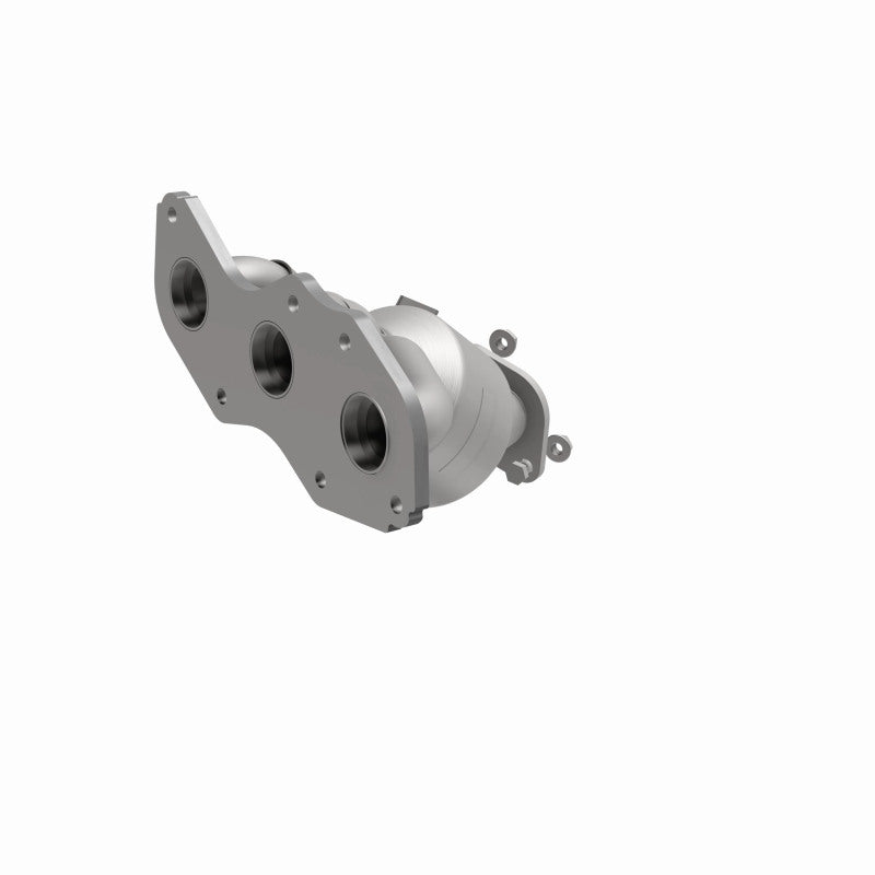 MagnaFlow 5582820 carb manifold converter, opposite front three-quarter view of the turntable spin