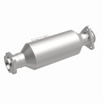 MagnaFlow 4481876 carb direct-fit catalytic converter, front three-quarter view of the turntable spin