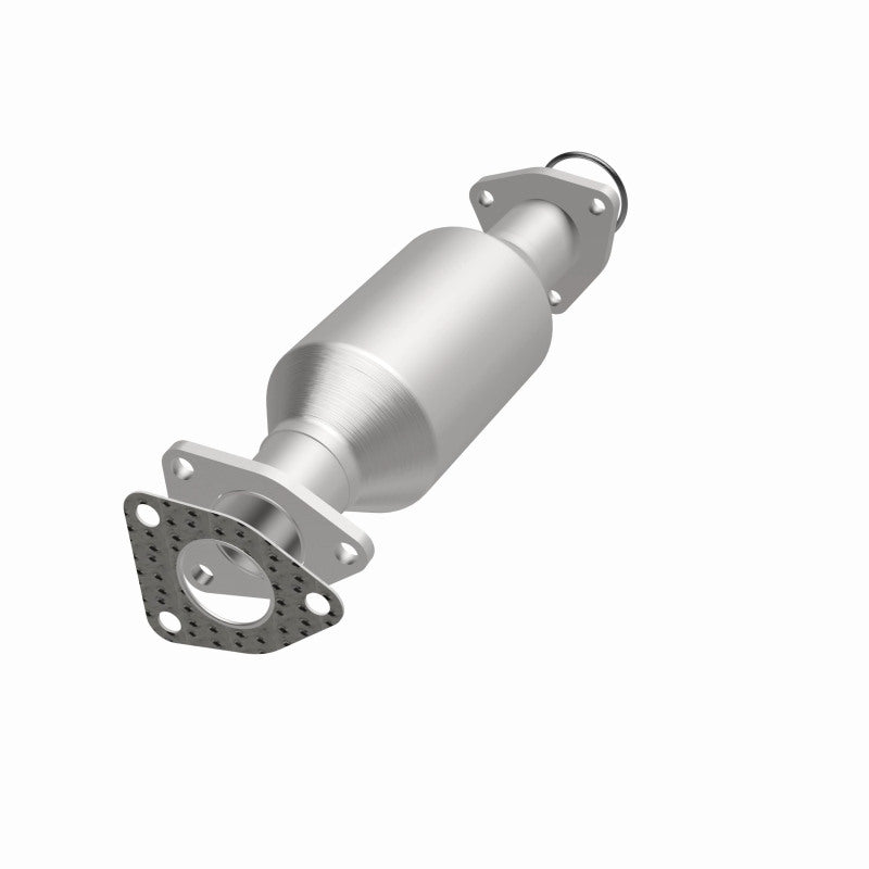 MagnaFlow 3322624 carb direct-fit catalytic converter, opposite front three-quarter view of the turntable spin