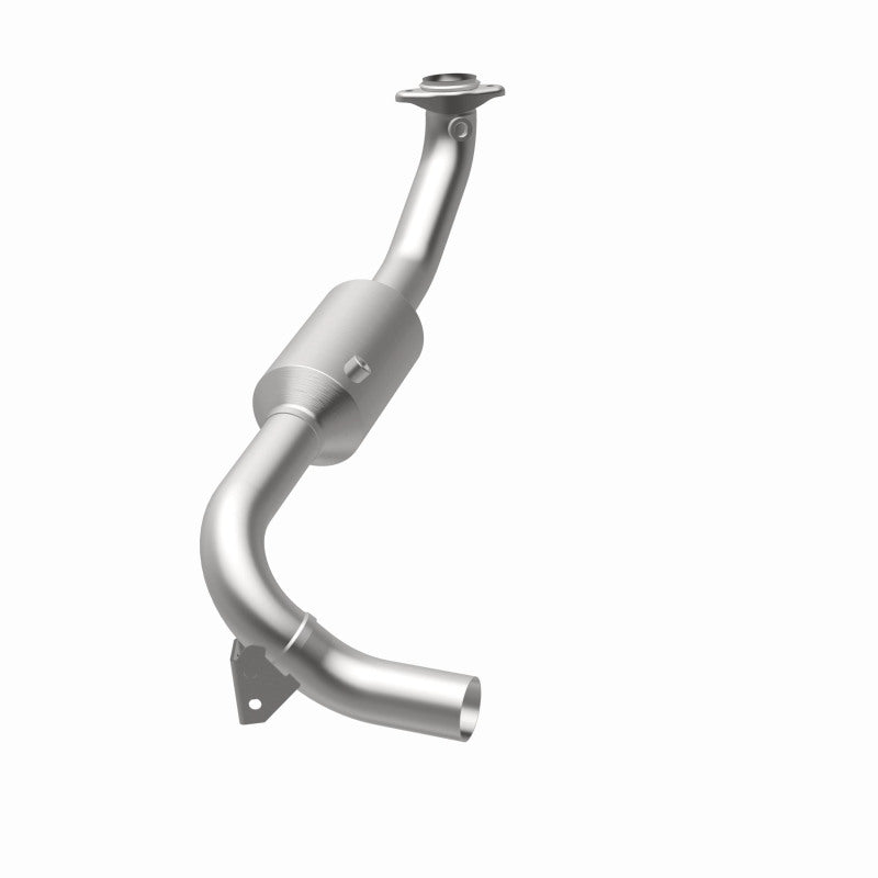 MagnaFlow 4451166 carb direct-fit catalytic converter, opposite rear three-quarter view of the turntable spin