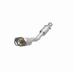 MagnaFlow 5411327 carb direct-fit catalytic converter, opposite front three-quarter view of the turntable spin