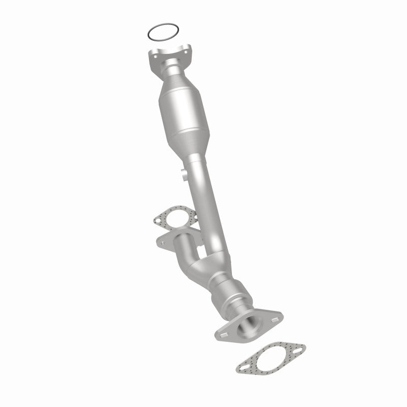 MagnaFlow 5561182 carb direct-fit catalytic converter, rear three-quarter view of the turntable spin