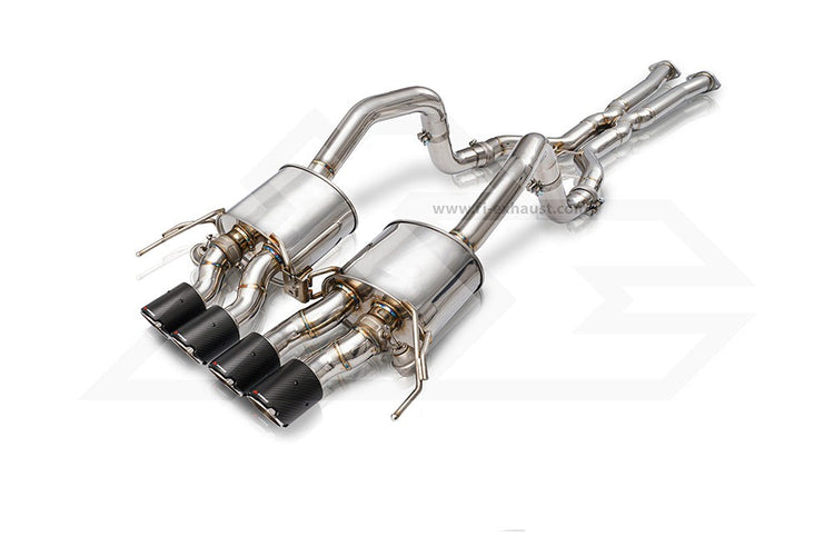 A top view of FI Exhaust Valvetronic Exhaust for Chevrolet Corvette C7 Z06 Coupe / Convertible 2014-2020 with white background