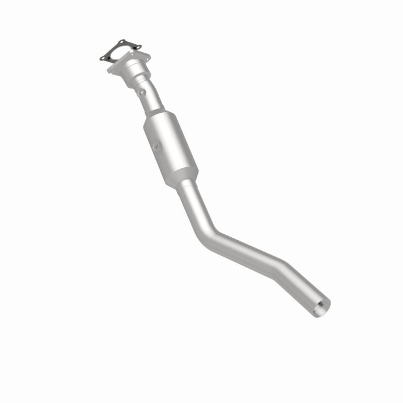 MagnaFlow 5561509 carb direct-fit catalytic converter, rear three-quarter view of the turntable spin