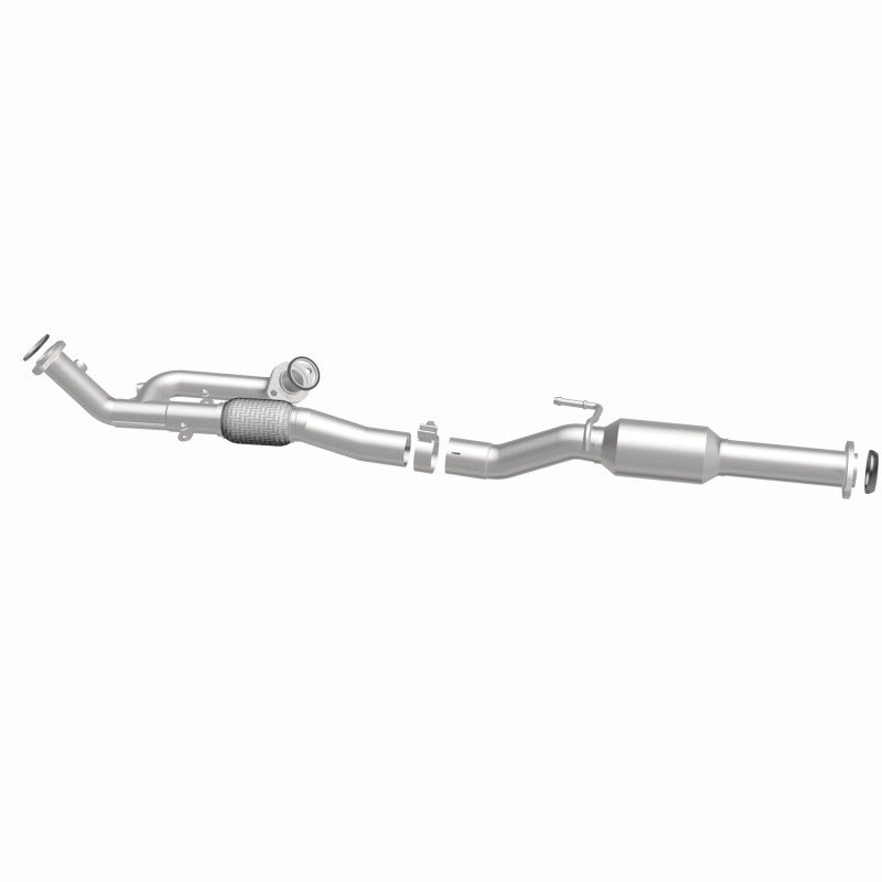 MagnaFlow 280069 oem grade direct-fit catalytic converter, side view of the turntable spin