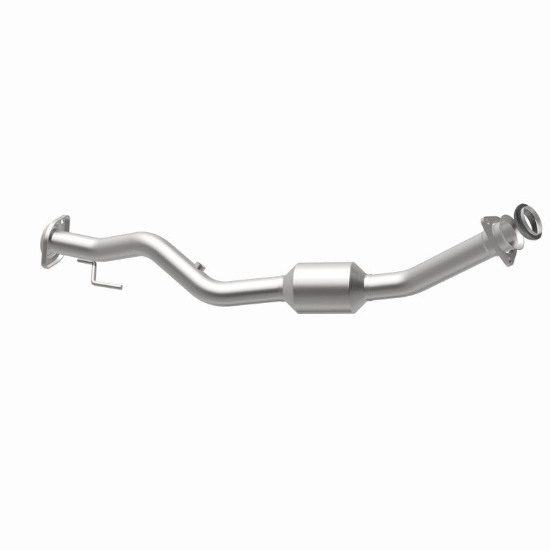 MagnaFlow 5451217 carb direct-fit catalytic converter, opposite rear three-quarter view of the turntable spin