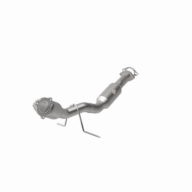 MagnaFlow 5551087 carb direct-fit catalytic converter, opposite front three-quarter view of the turntable spin