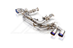 A top view of Fi EXHAUST Valvetronic Cat-Back System for Chevrolet Corvette C8 Stingray 2020+ with white background