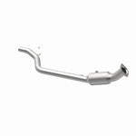 MagnaFlow 5561241 carb direct-fit catalytic converter, opposite rear three-quarter view of the turntable spin