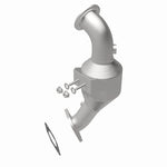 MagnaFlow 5551837 carb direct-fit catalytic converter, rear view of the turntable spin