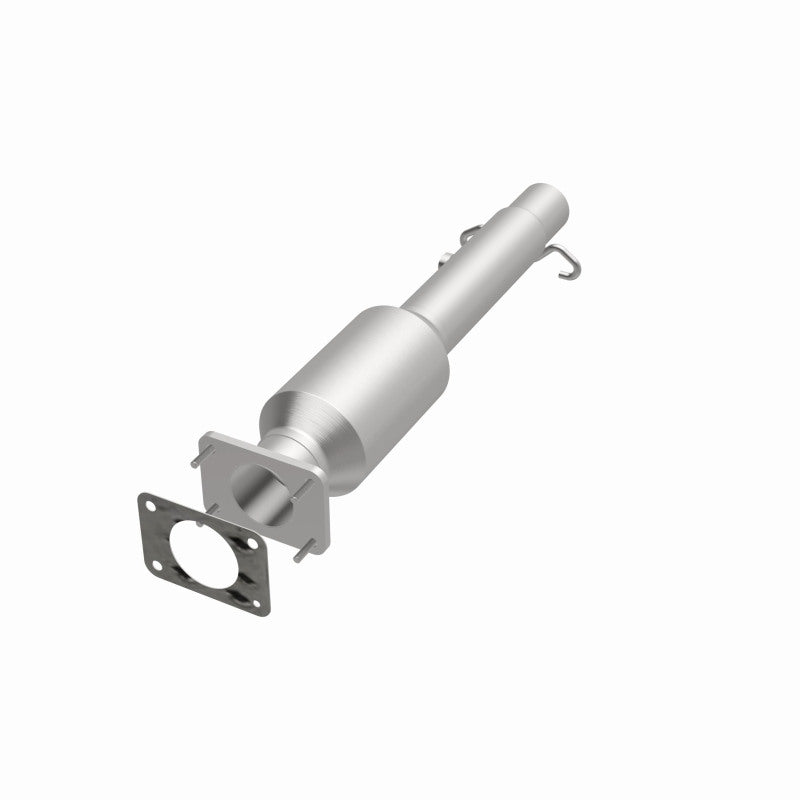 MagnaFlow 4481451 carb direct-fit catalytic converter, opposite front three-quarter view of the turntable spin
