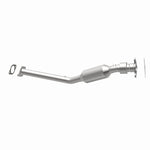 MagnaFlow 5461137 carb direct-fit catalytic converter, opposite rear three-quarter view of the turntable spin