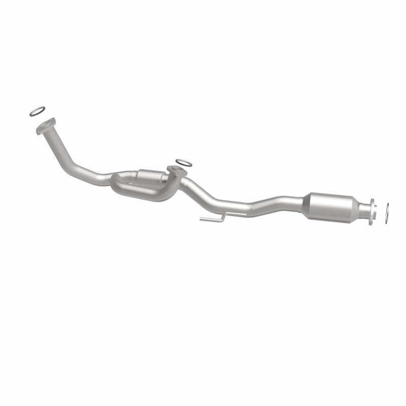 MagnaFlow 4481880 carb direct-fit catalytic converter, side view of the turntable spin
