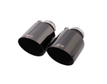 Pair of black chrome angled tail pipes, Black Chrome Angled 102mm tips for Remus G87 M2 Sport Axle-Back Exhaust