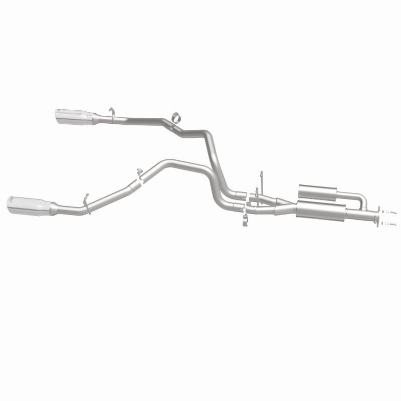 MagnaFlow 19684 speq series cat-back exhaust, side view of the turntable spin