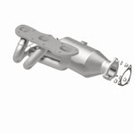 MagnaFlow 52390 oem grade manifold converter, rear view of the turntable spin