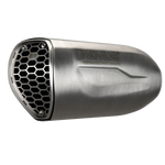 Remus KTM 890 Duke Slip-On Exhaust Stainless Euro 5, rounded brushed silencer with honeycomb mesh end cap