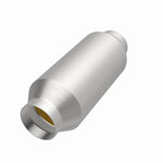 MagnaFlow 5582405 universal catalytic converter, opposite front three-quarter view of the turntable spin
