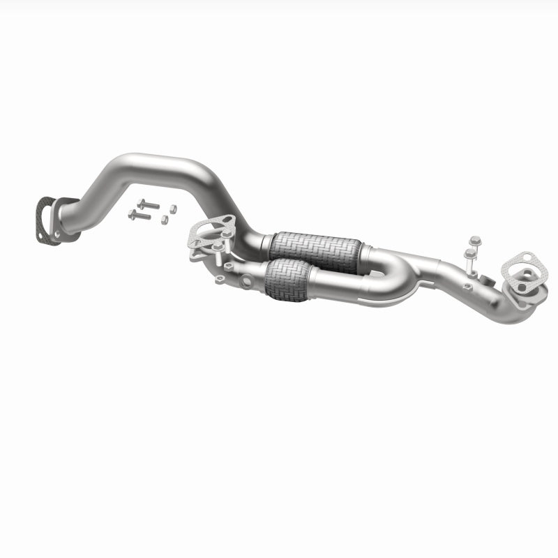 BRExhaust 107-0253 exhaust pipe, opposite rear three-quarter view of the turntable spin