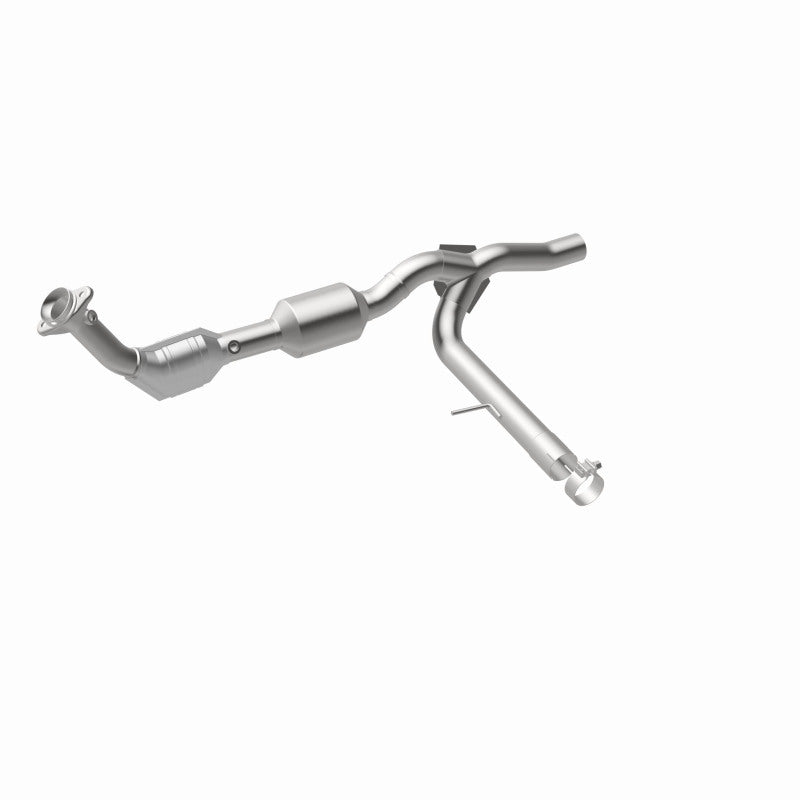MagnaFlow 52450 oem grade direct-fit catalytic converter, front three-quarter view of the turntable spin