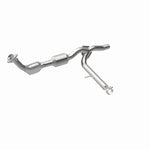 MagnaFlow 52450 oem grade direct-fit catalytic converter, front three-quarter view of the turntable spin