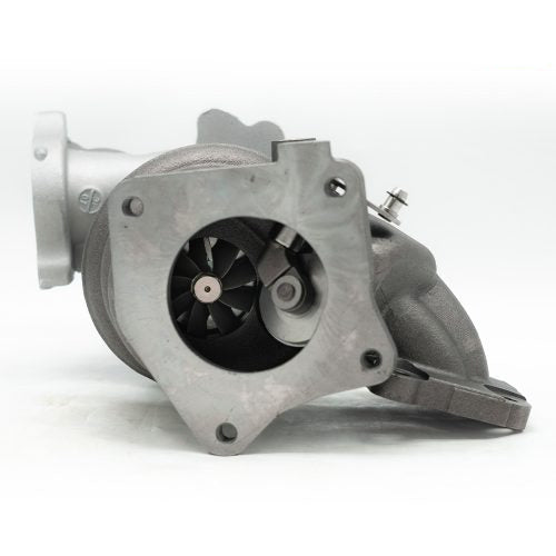 A back view of Pure Turbos Turbo Upgrade NEW Pure500 for Chevy / Buick / Cadillac (2.0L) 2019-2023 with white background